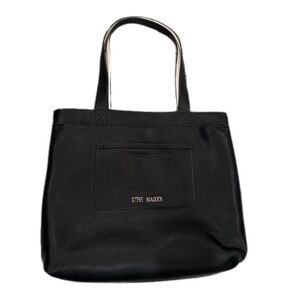 Steve Madden Black & White Leather Tote‎ Bag Purse